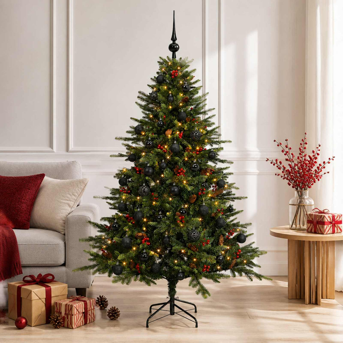 Umjetno božićno drvce s kuglicom 150 cm 150 LED lampica