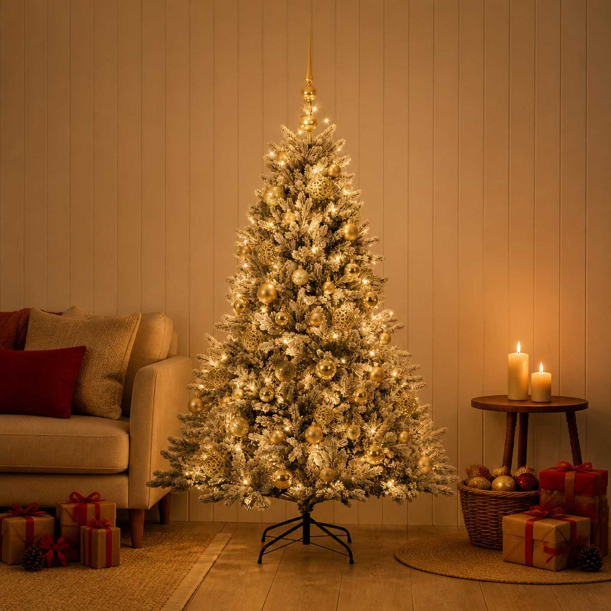 Umjetno božićno drvce s kuglicom 120 cm 150 LED lampica