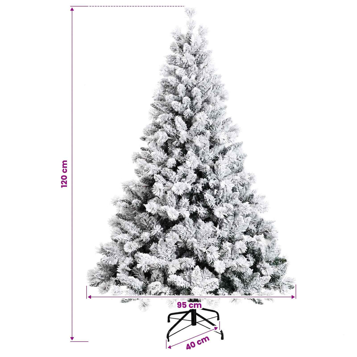 Umjetno božićno drvce s kuglicama 120 cm 150 LED lampica