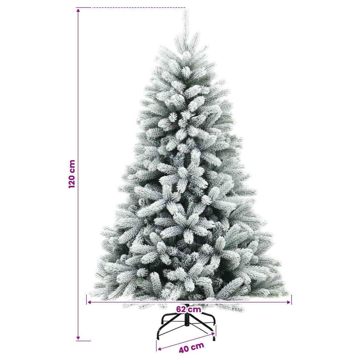 Umjetno božićno drvce s kuglicama 120 cm 150 LED lampica