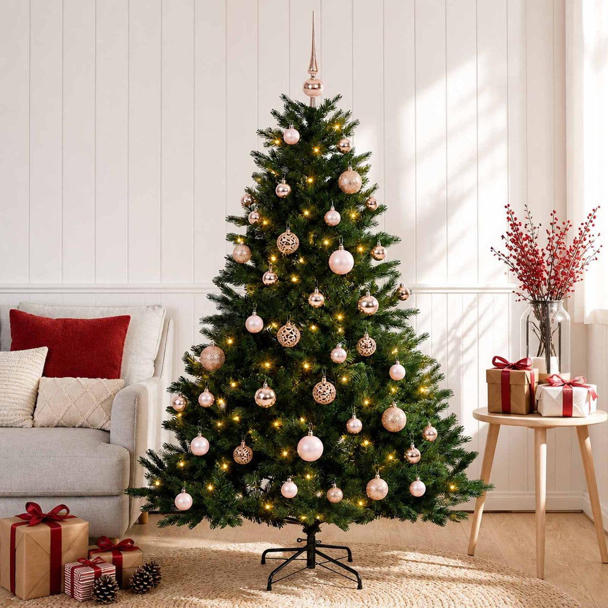 Umjetno božićno drvce s kuglicom 120 cm 150 LED lampica