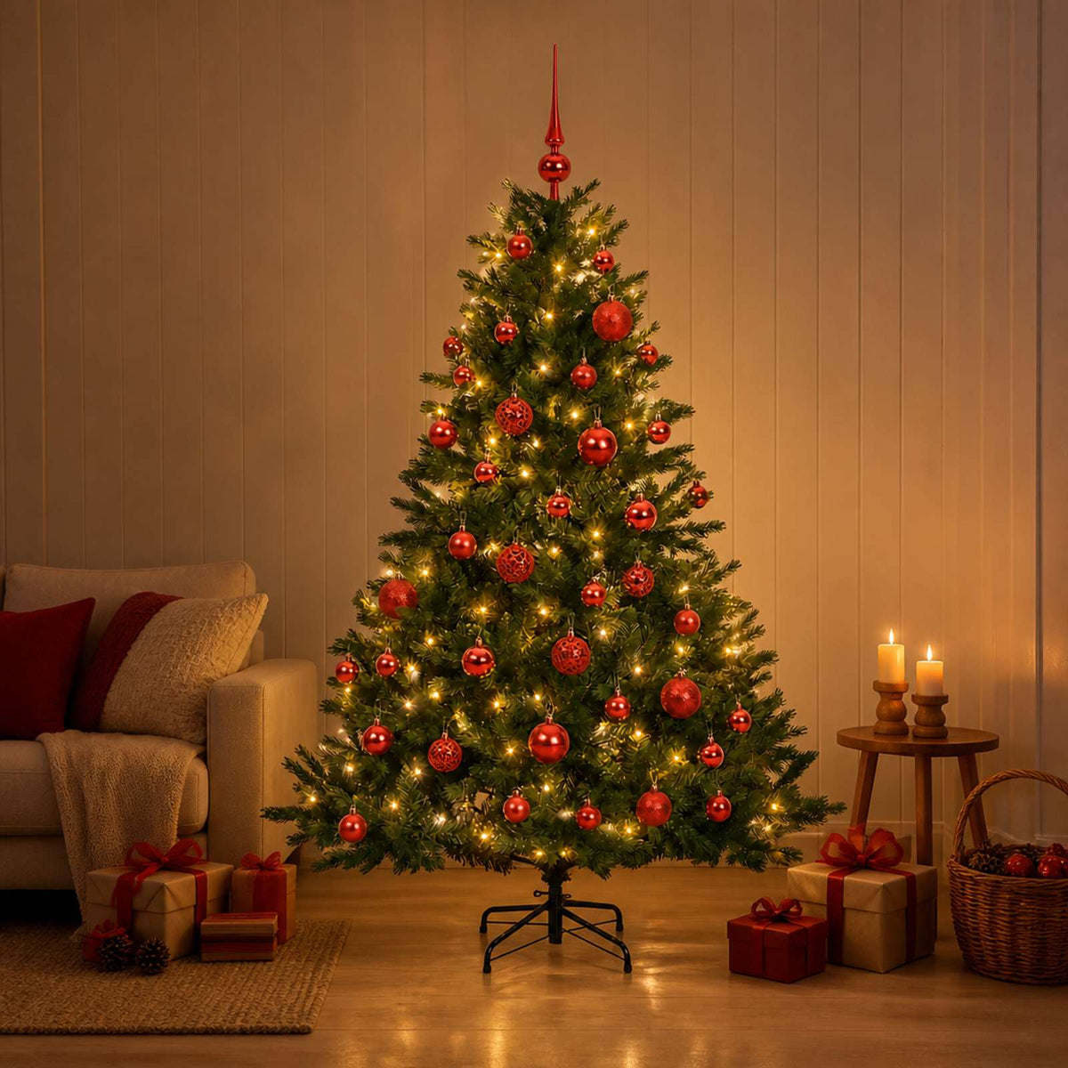 Umjetno božićno drvce s kuglicom 150 cm 150 LED lampica