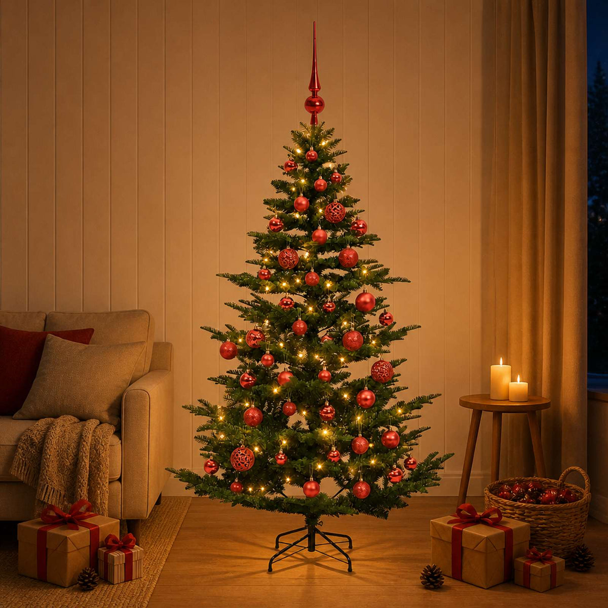 Umjetno božićno drvce s kuglicom 150 cm 150 LED lampica