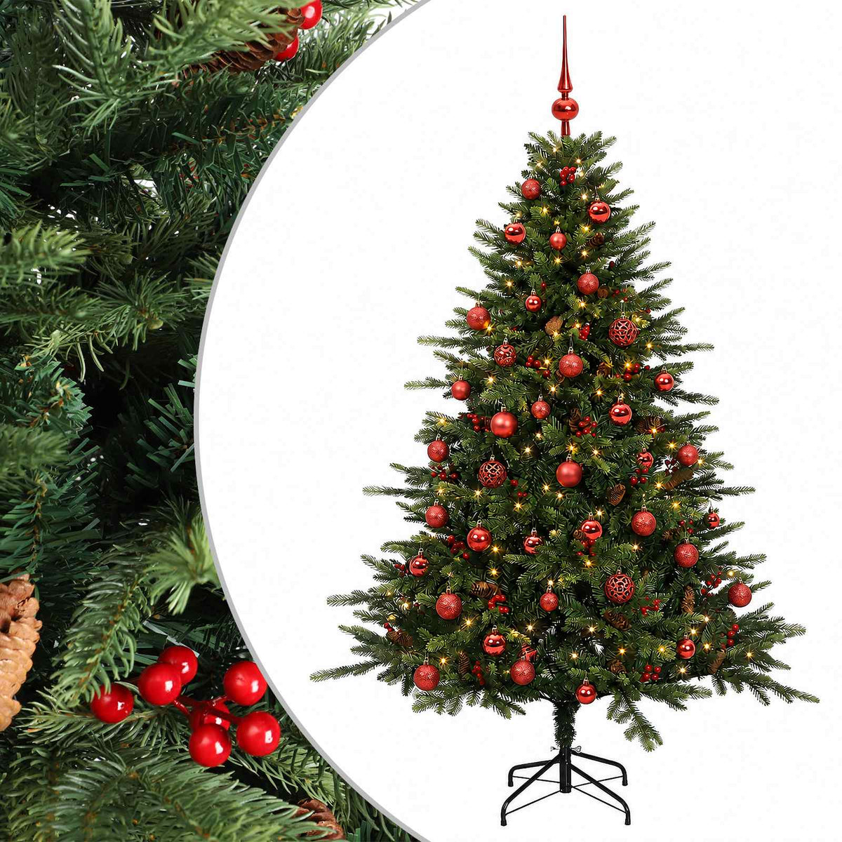 Umjetno božićno drvce s kuglicom 150 cm 150 LED lampica