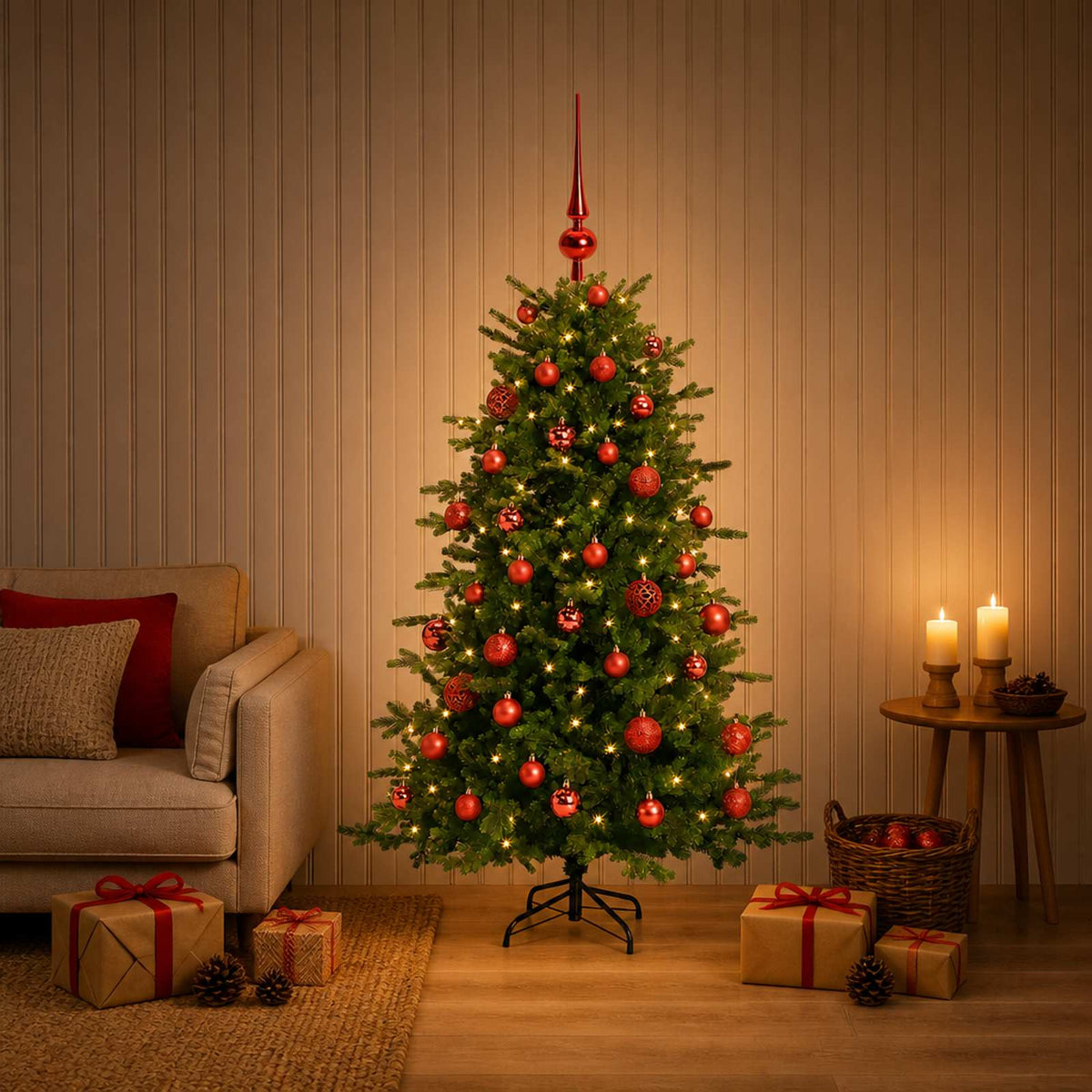 Umjetno božićno drvce s kuglicom 150 cm 150 LED lampica