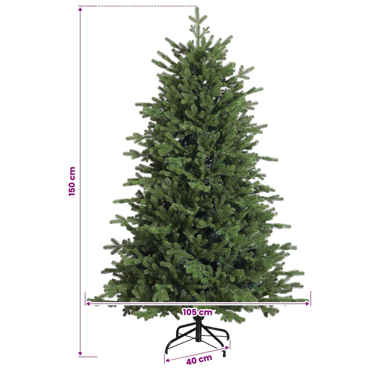 Umjetno božićno drvce s kuglicom 150 cm 150 LED lampica