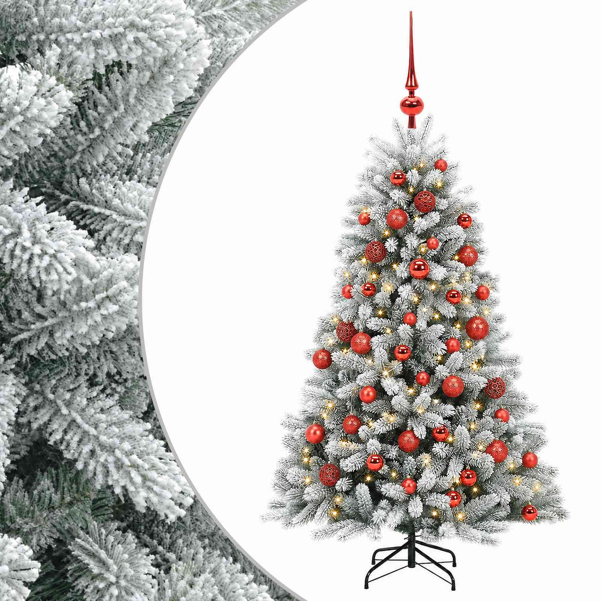 Umjetno božićno drvce s kuglicama 120 cm 150 LED lampica