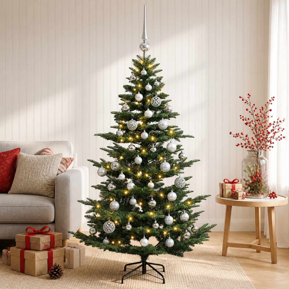 Umjetno božićno drvce s kuglicom 150 cm 150 LED lampica
