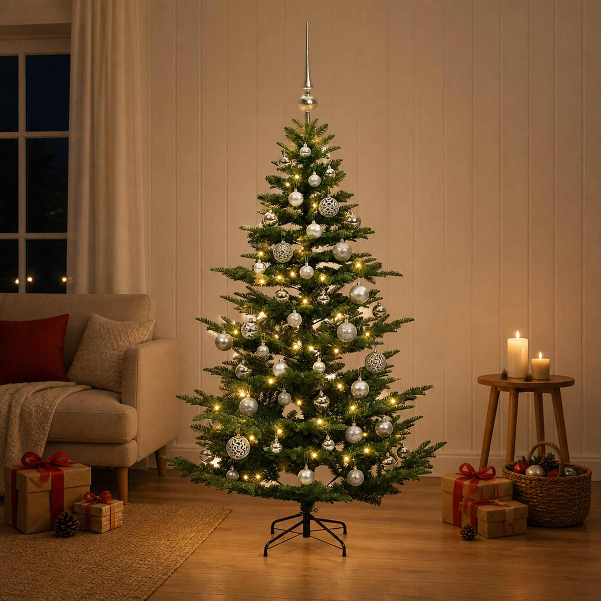Umjetno božićno drvce s kuglicom 150 cm 150 LED lampica