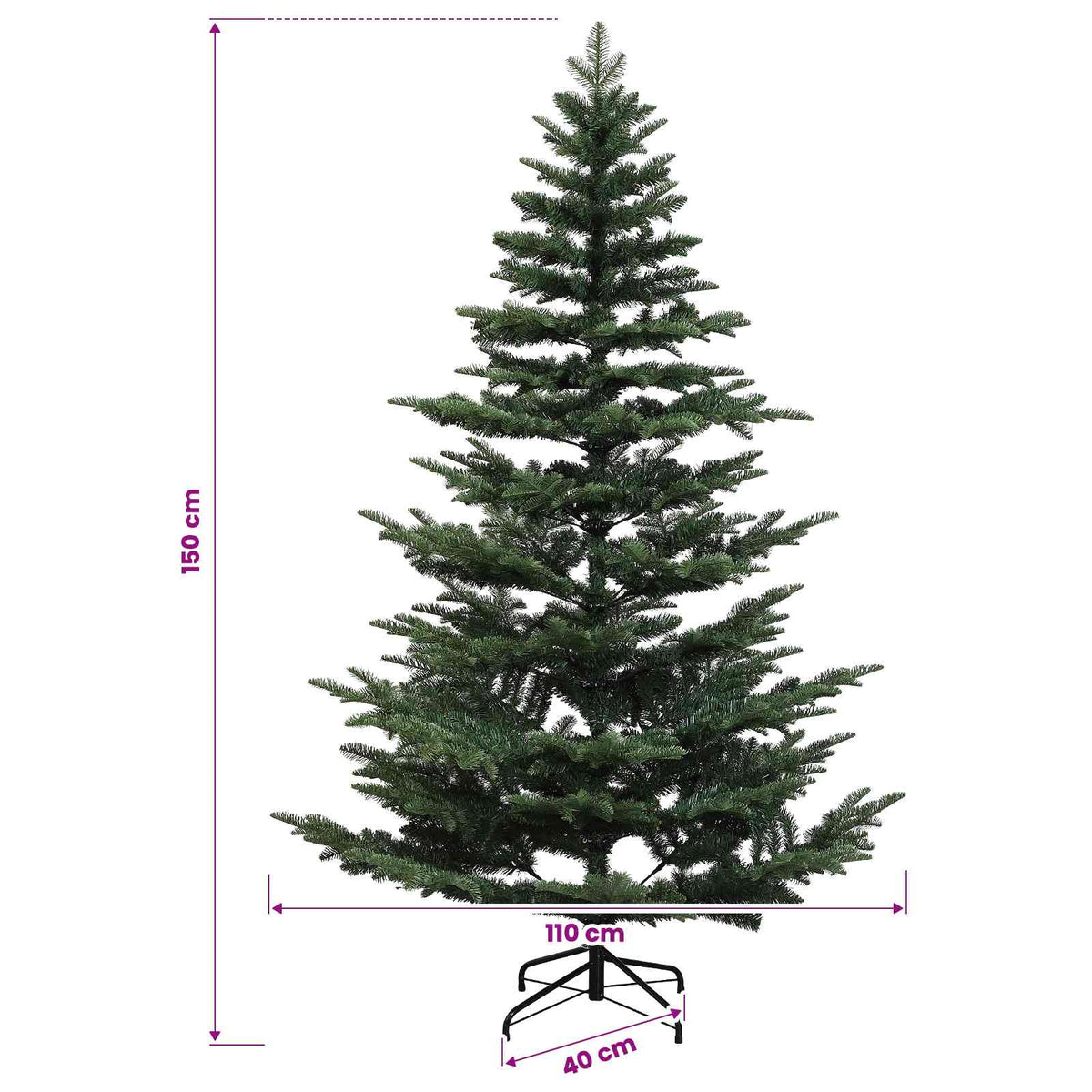 Umjetno božićno drvce s kuglicom 150 cm 150 LED lampica