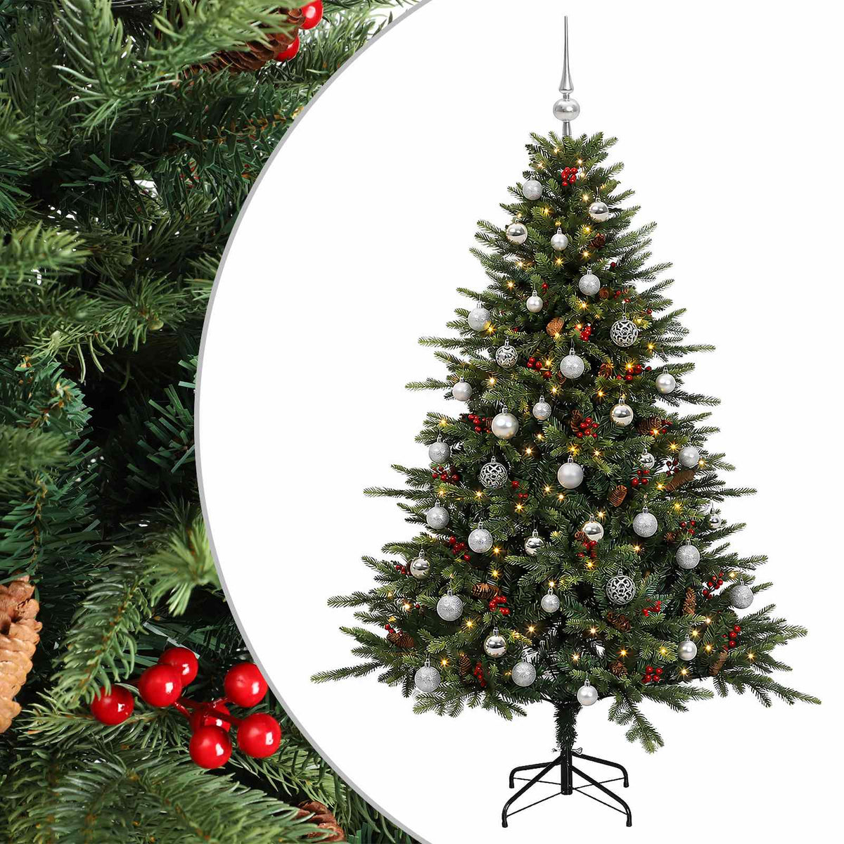 Umjetno božićno drvce s kuglicom 150 cm 150 LED lampica
