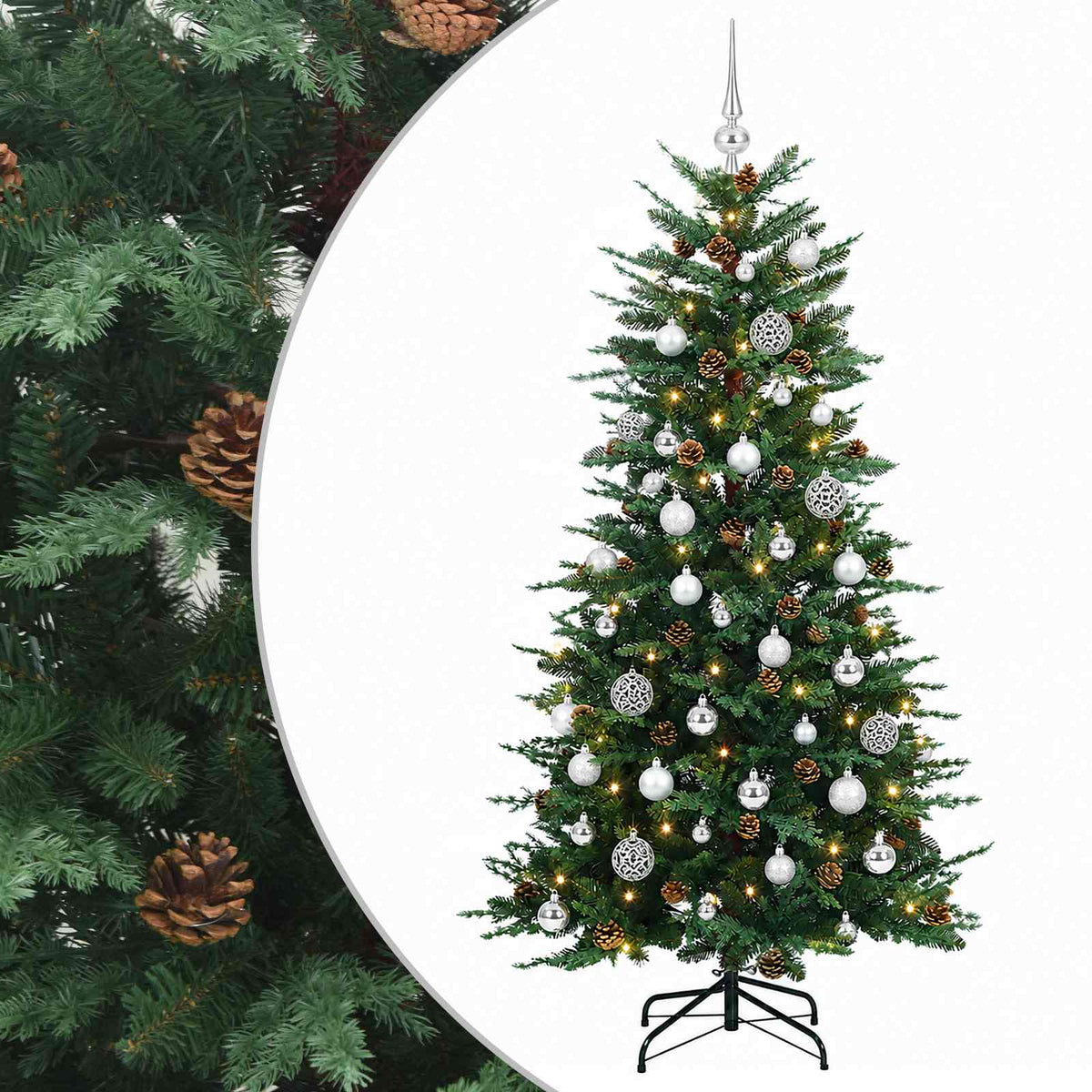 Umjetno božićno drvce s kuglicom 120 cm 150 LED lampica