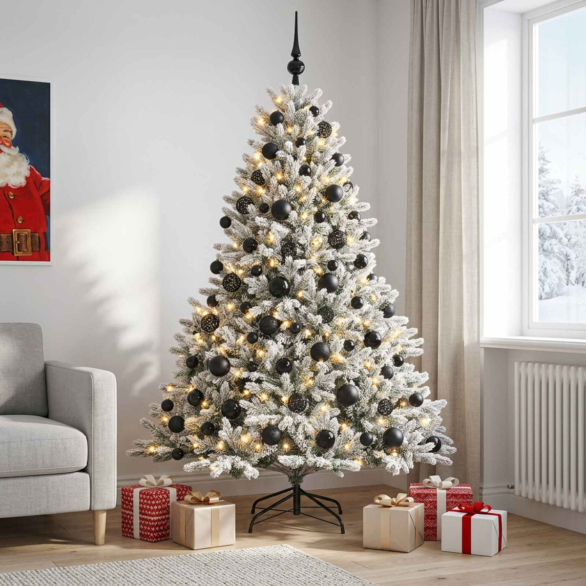 Umjetno božićno drvce s kuglicom 180 cm 300 LED lampica