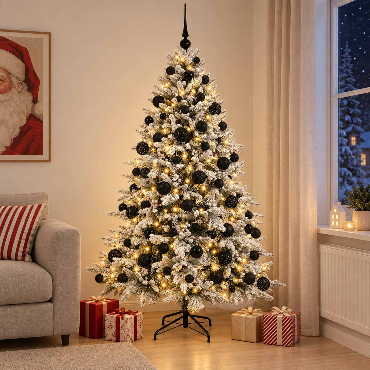 Umjetno božićno drvce s kuglicom 210 cm 300 LED lampica