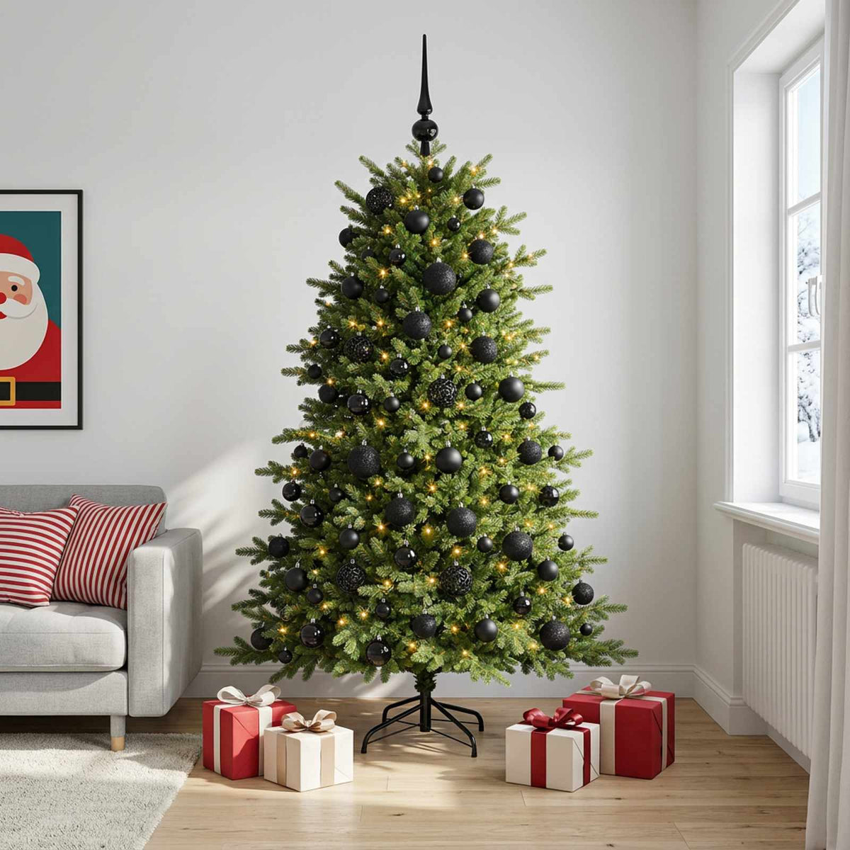 Umjetno božićno drvce s kuglicom 240 cm 300 LED lampica