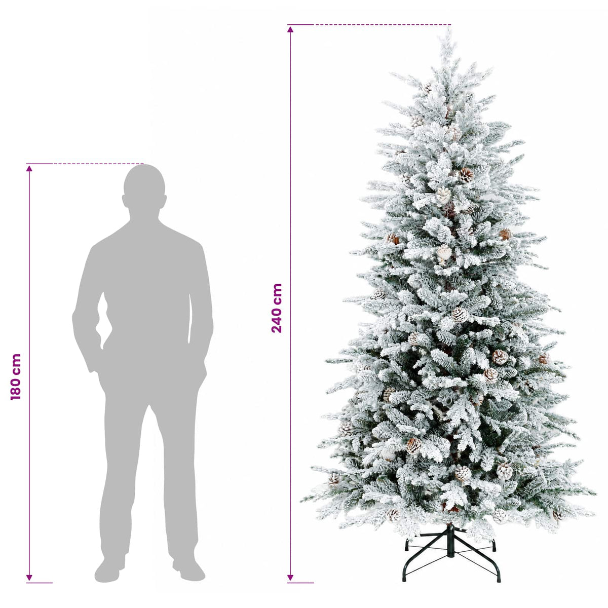 Umjetno božićno drvce s kuglicom 240 cm 300 LED lampica