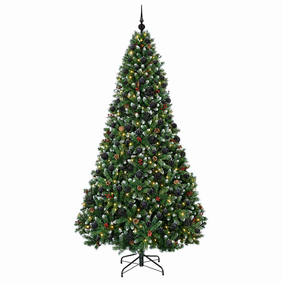 Umjetno božićno drvce zeleno s kuglicama 240 cm 300 LED lampica