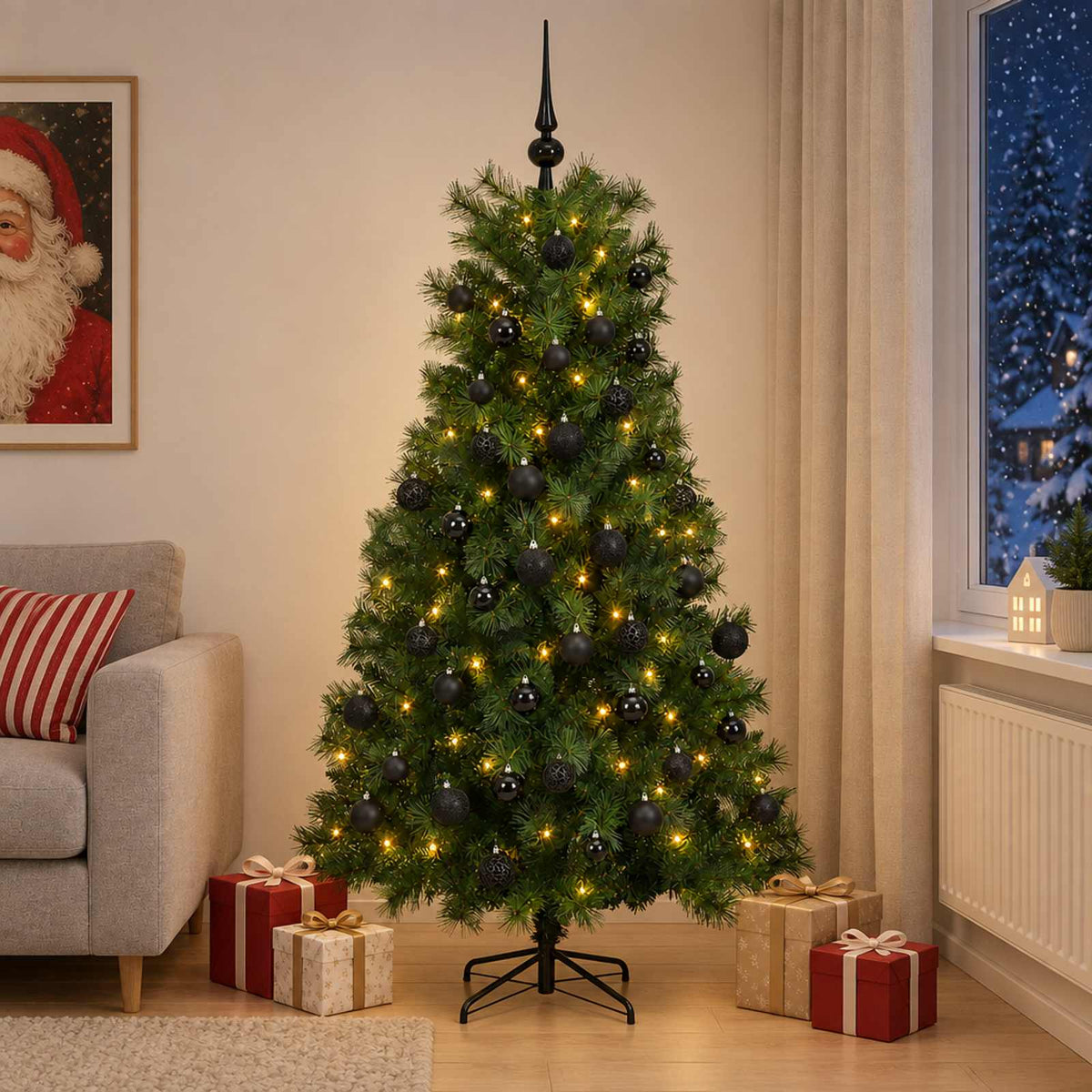 Umjetno božićno drvce s nogom 300 LED lampica