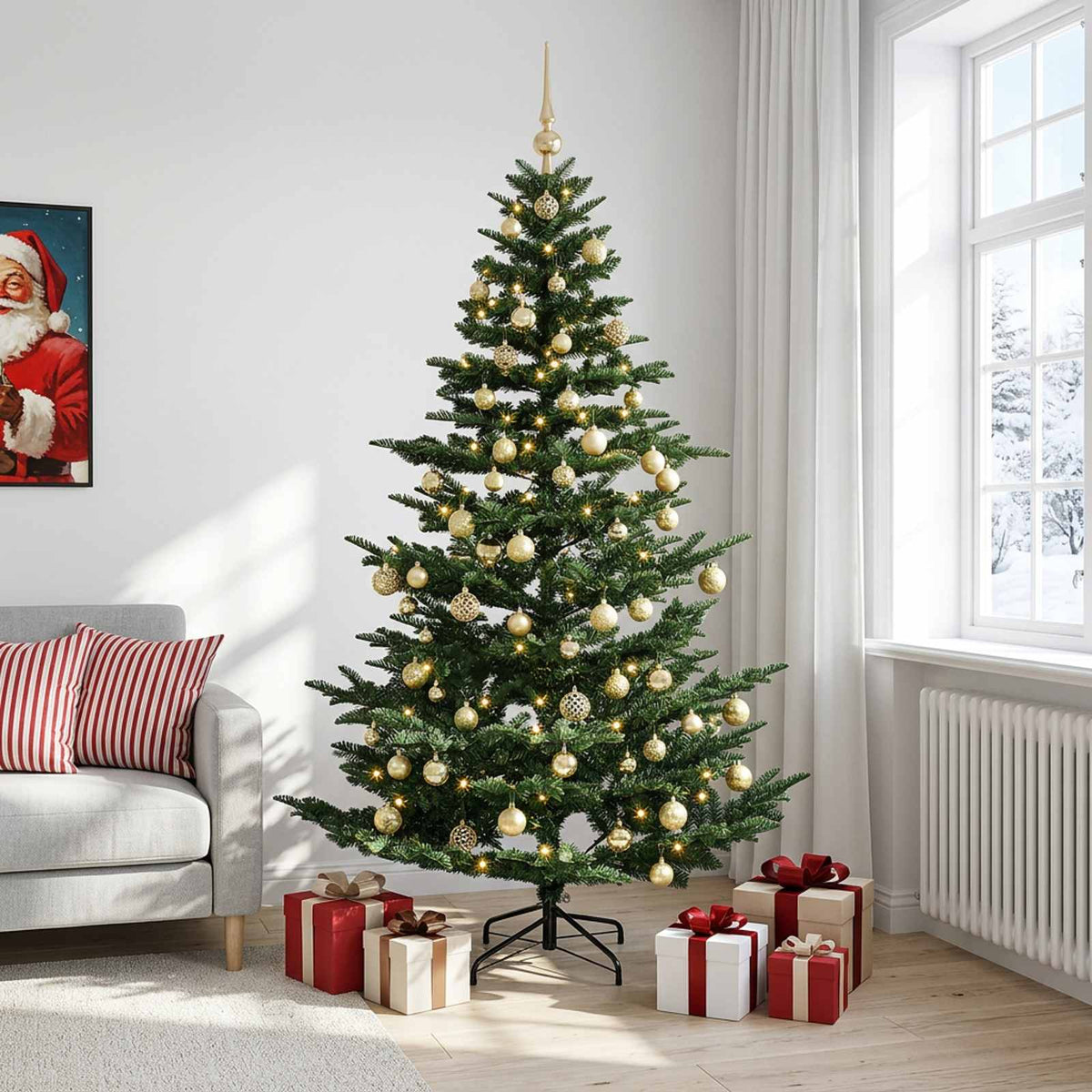 Umjetno božićno drvce s kuglicom 240 cm 300 LED lampica