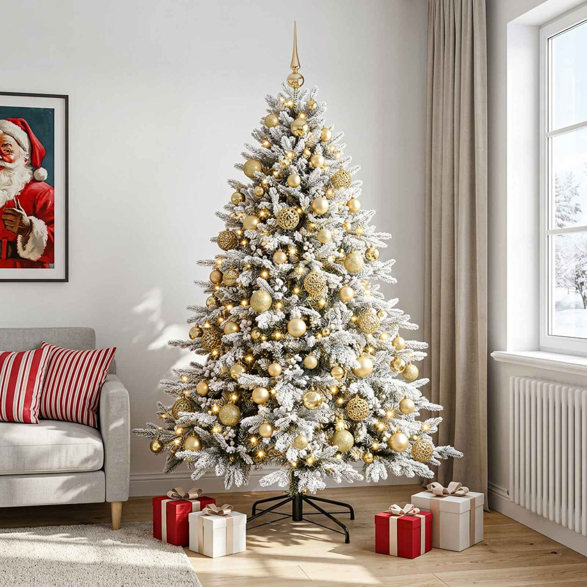 Umjetno božićno drvce s kuglicom 210 cm 300 LED lampica