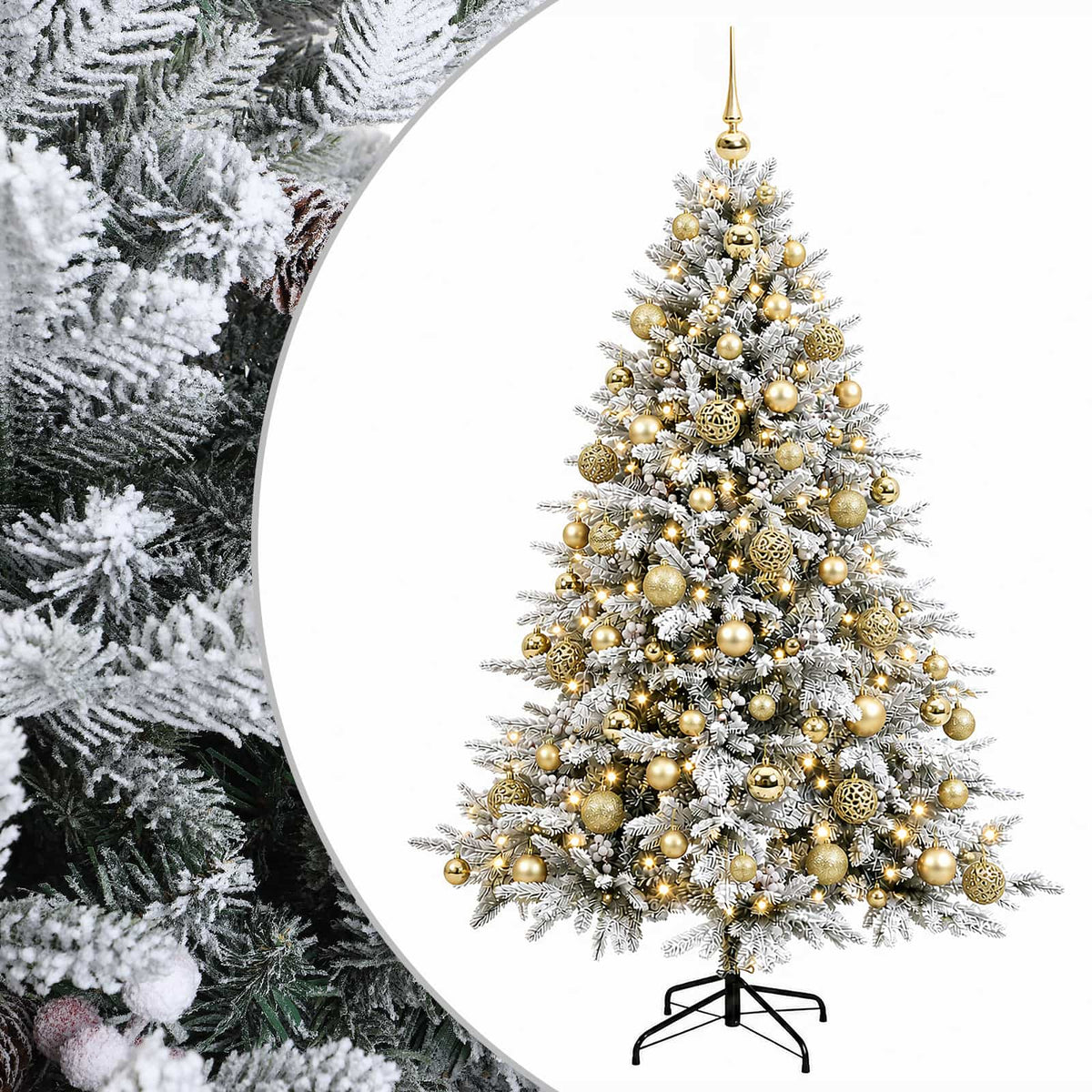 Umjetno božićno drvce s kuglicom 210 cm 300 LED lampica