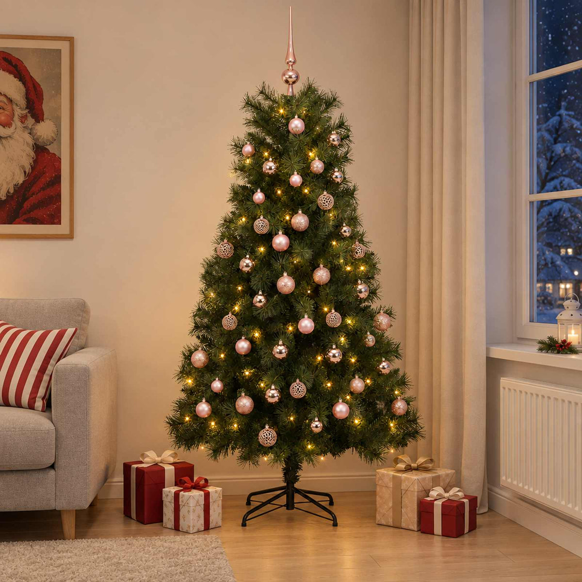 Umjetno božićno drvce s nogom 300 LED lampica