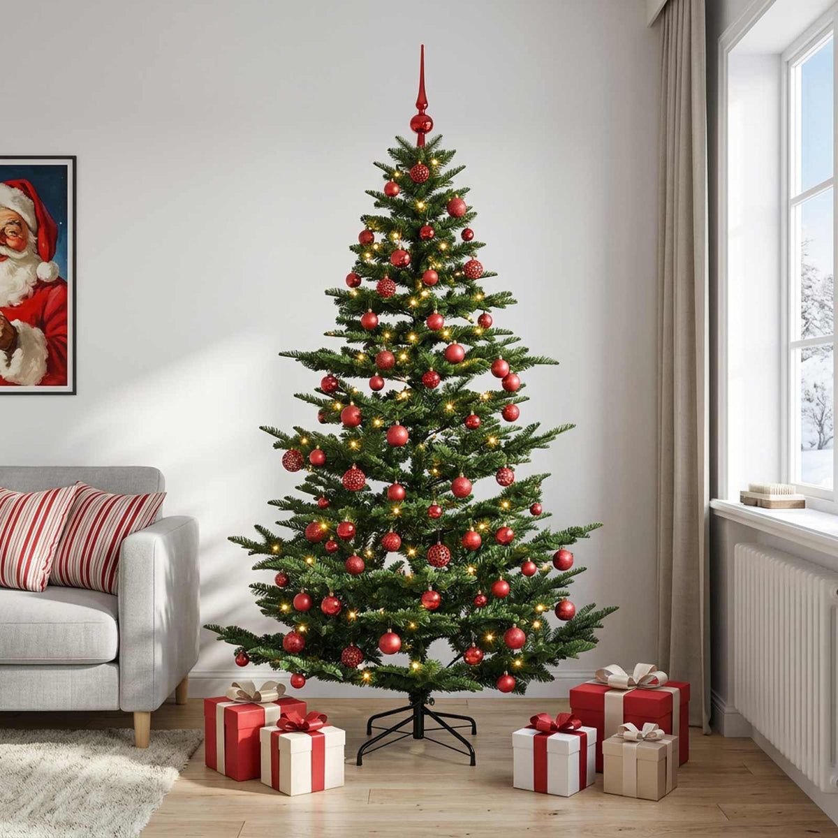 Umjetno božićno drvce s kuglicom 240 cm 300 LED lampica