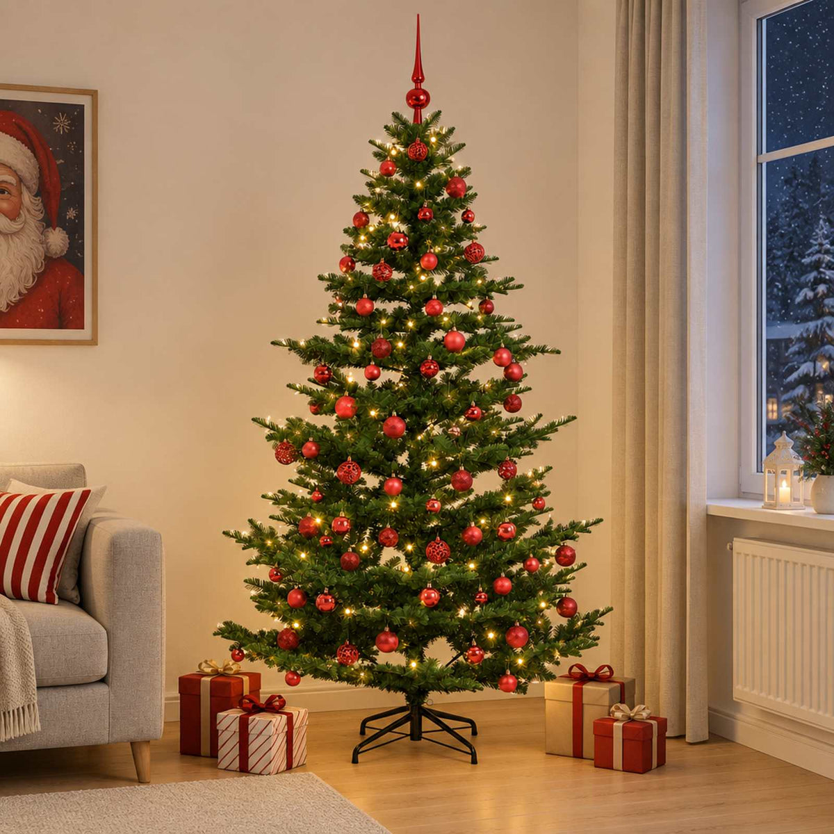 Umjetno božićno drvce s kuglicom 240 cm 300 LED lampica