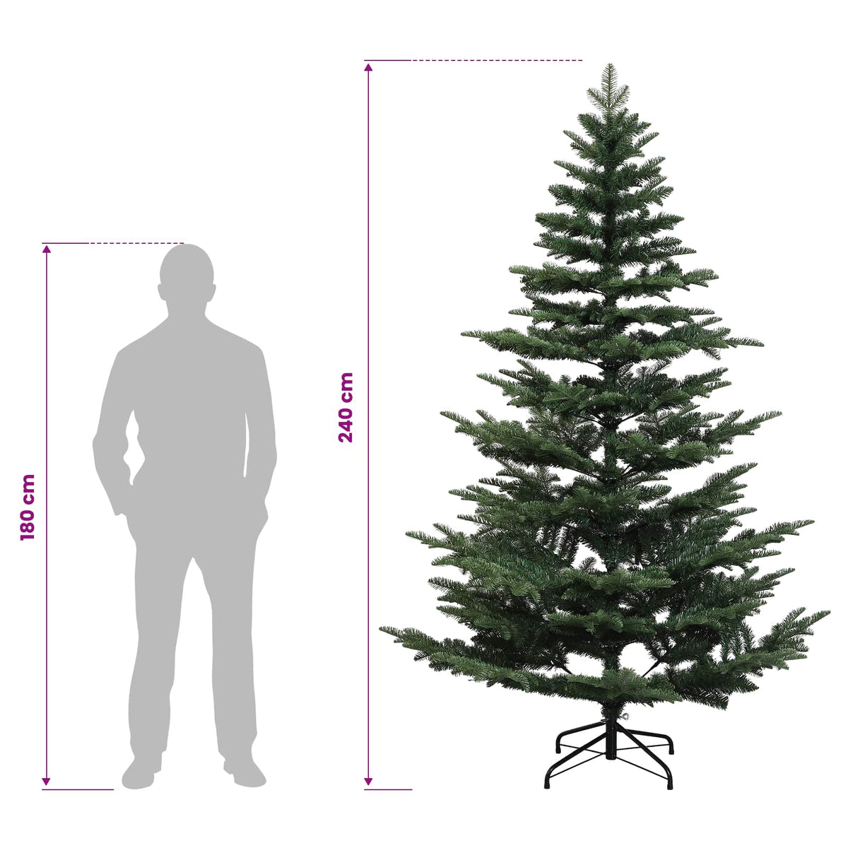 Umjetno božićno drvce s kuglicom 240 cm 300 LED lampica