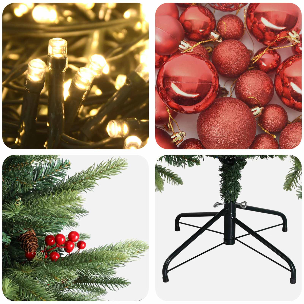 Umjetno božićno drvce s kuglicom 210 cm 300 LED lampica