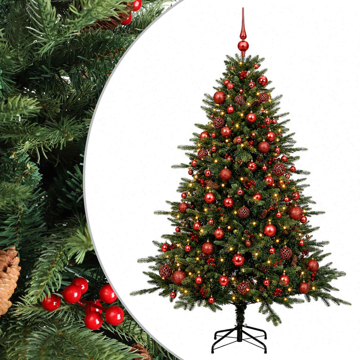 Umjetno božićno drvce s kuglicom 210 cm 300 LED lampica