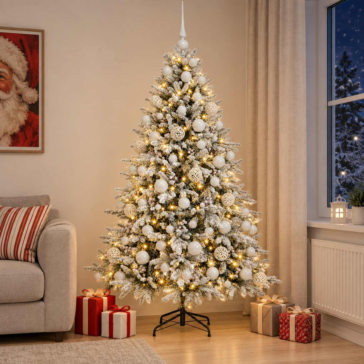 Umjetno božićno drvce s kuglicom 180 cm 300 LED lampica