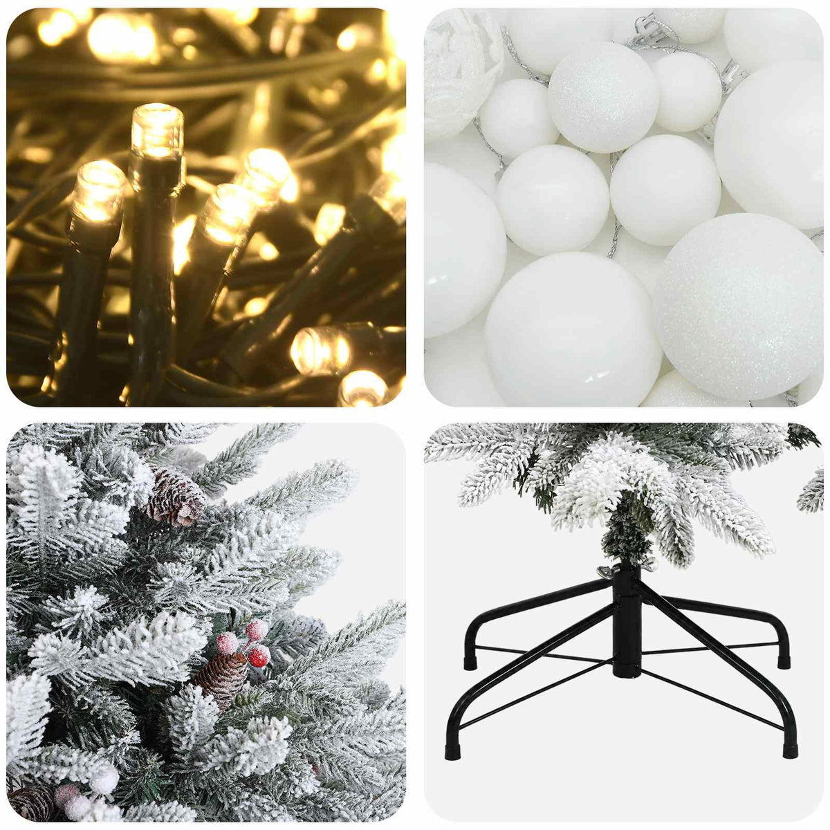 Umjetno božićno drvce s kuglicom 180 cm 300 LED lampica
