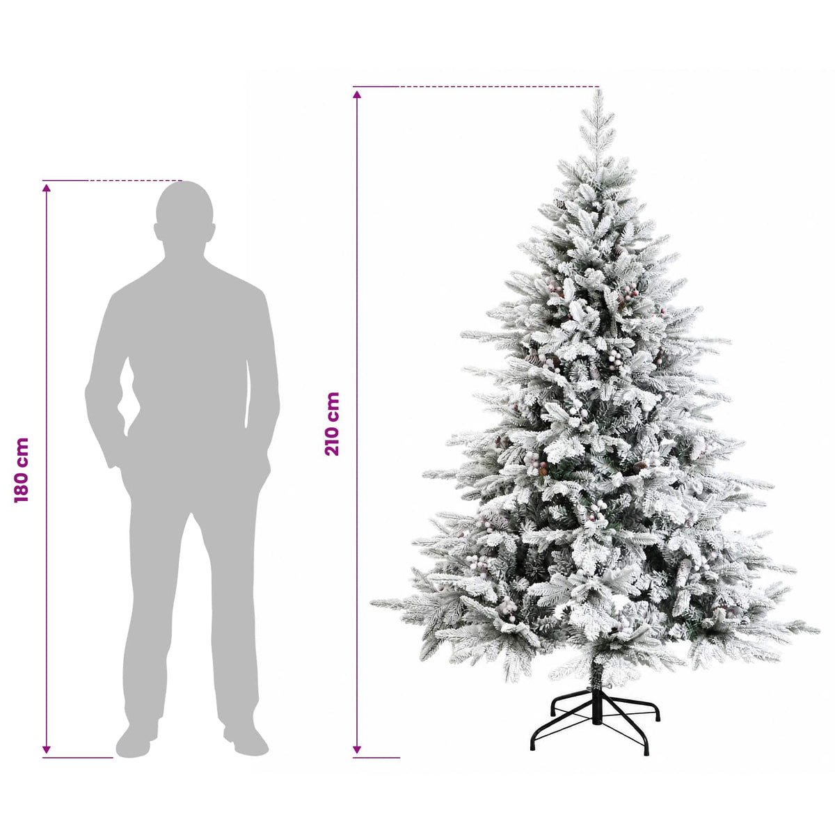 Umjetno božićno drvce s kuglicom 210 cm 300 LED lampica