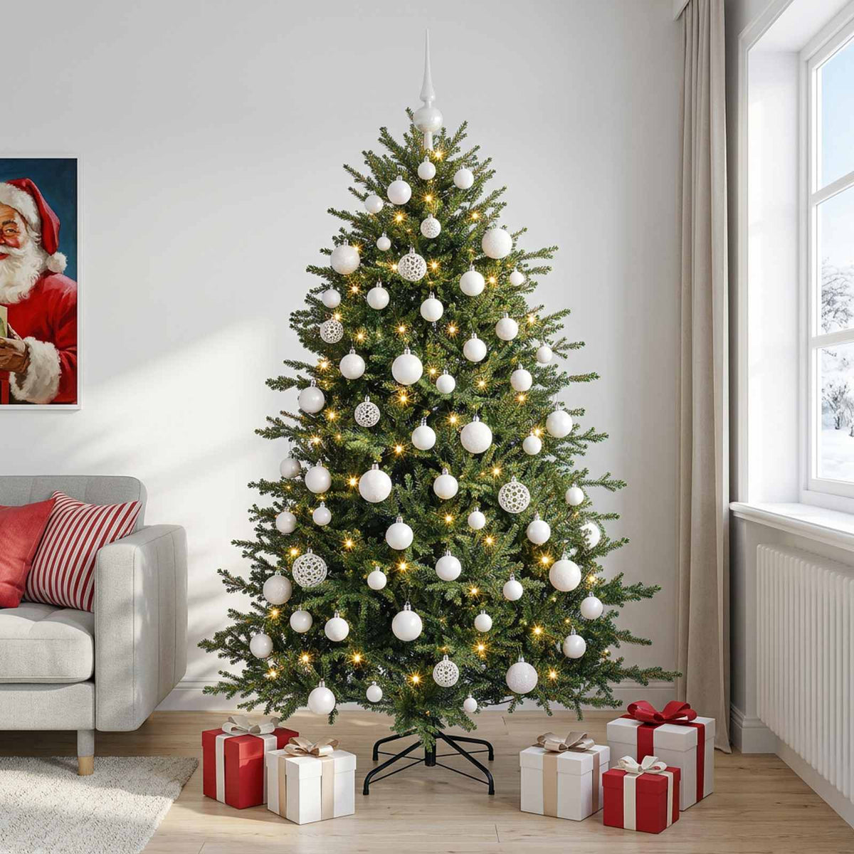 Umjetno božićno drvce s kuglicom 240 cm 300 LED lampica