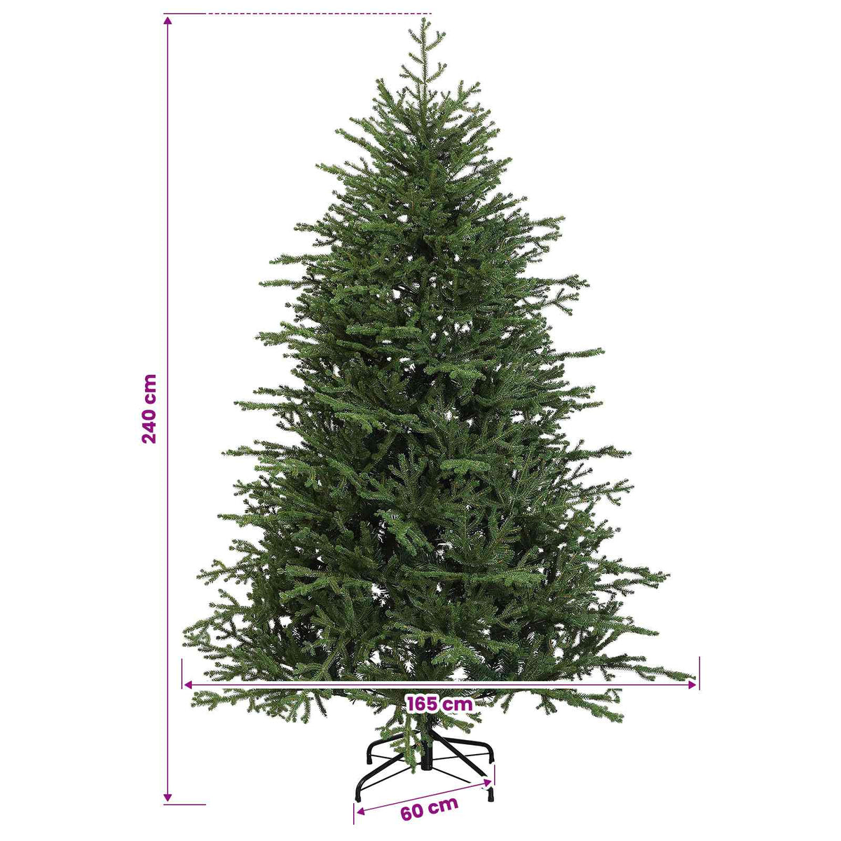 Umjetno božićno drvce s kuglicom 240 cm 300 LED lampica