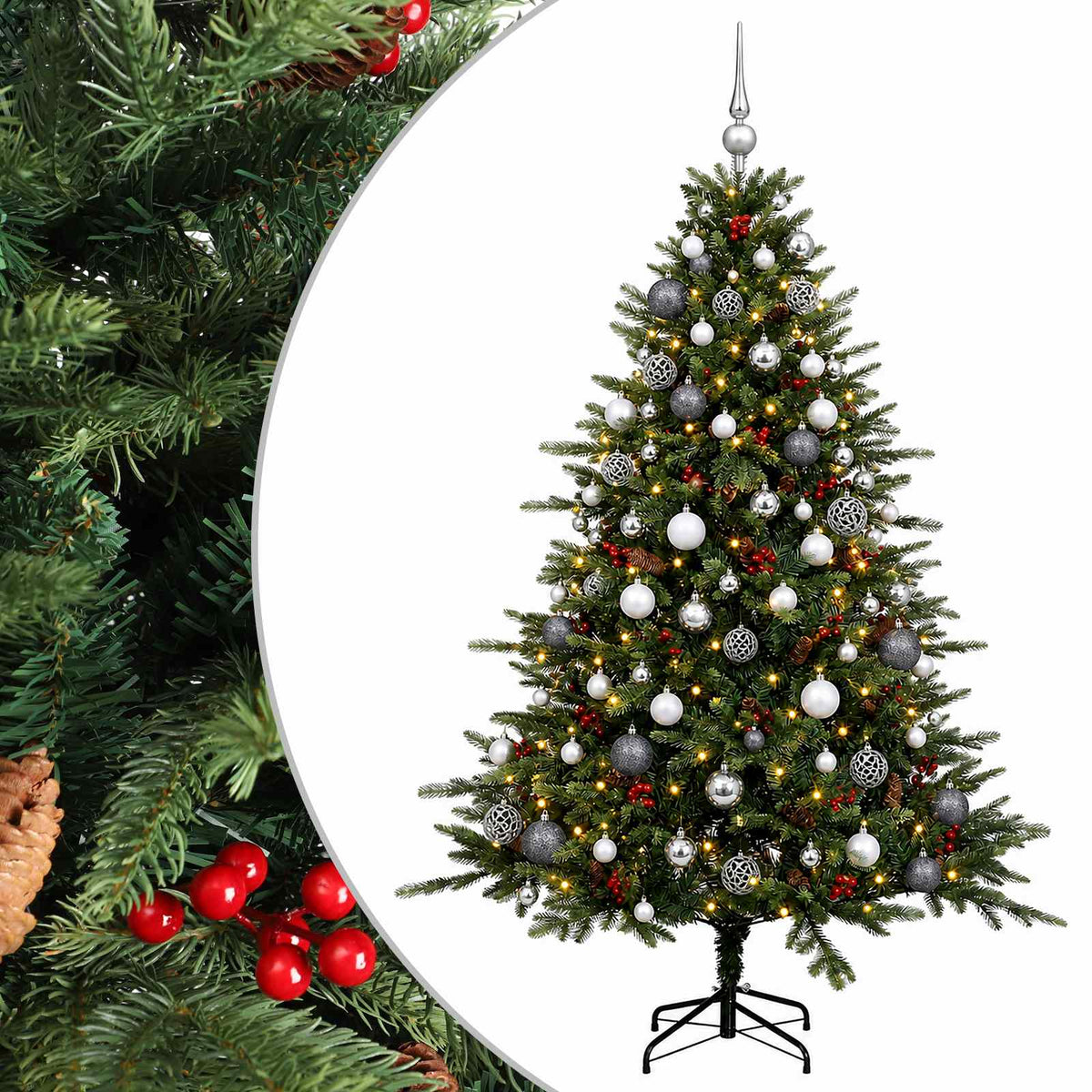 Umjetno božićno drvce s kuglicom 240 cm 300 LED lampica