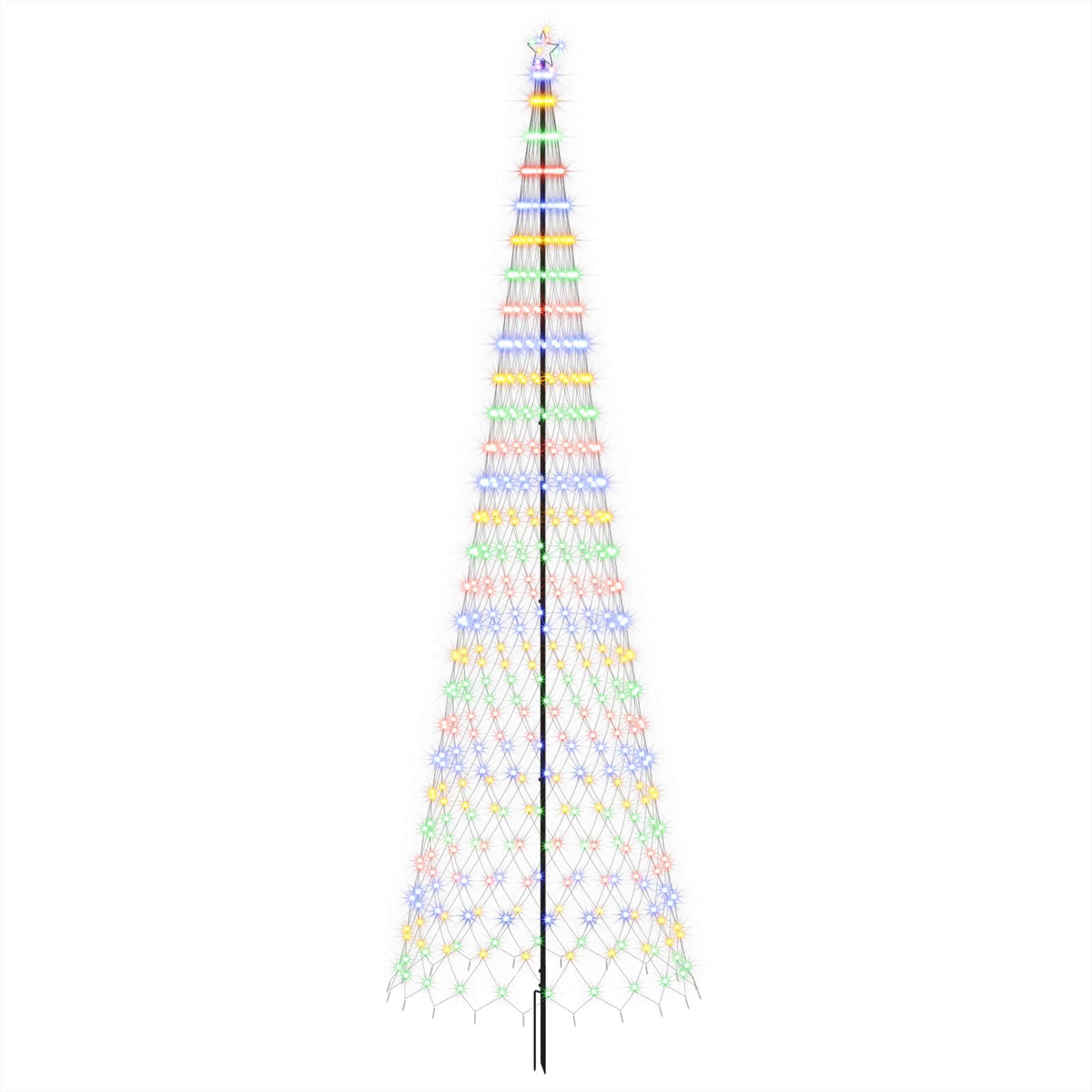 LED božićno drvce 500 cm 550 LED lampica Višebojno Željezo Crna
