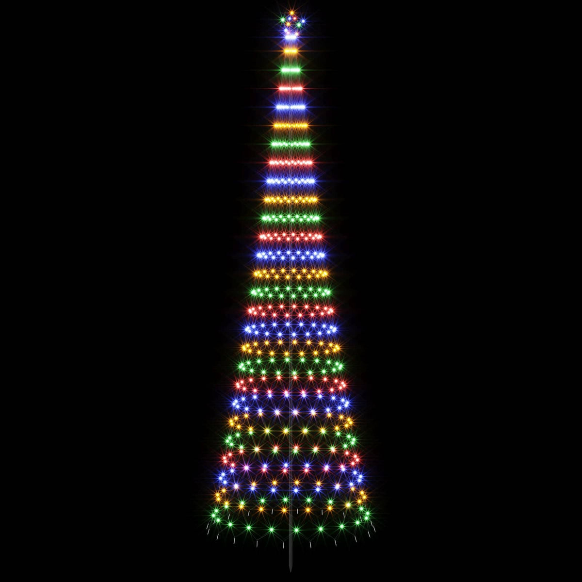 LED božićno drvce 500 cm 550 LED lampica Višebojno Željezo Crna