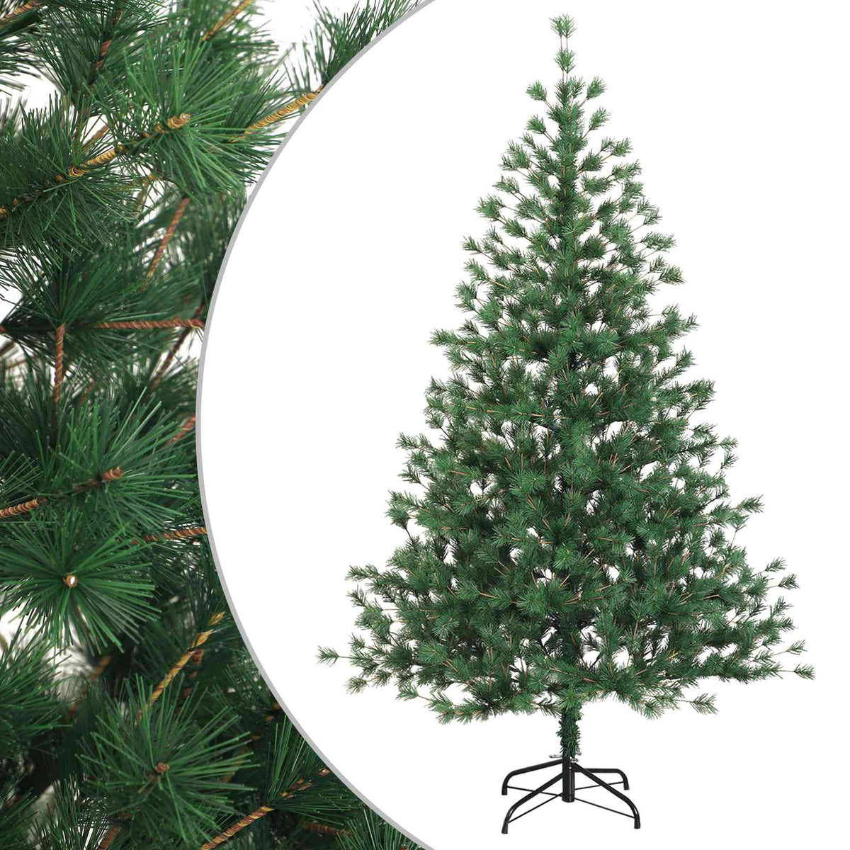 Umjetno božićno drvce s nogom 240 cm PVC i metal Zelena