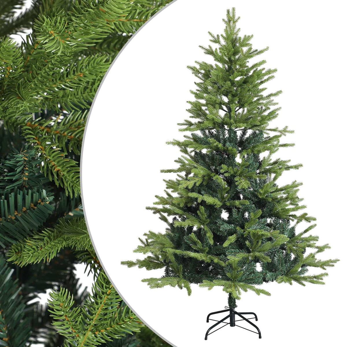 Umjetno božićno drvce s nogom 240 cm PVC i metal Zelena