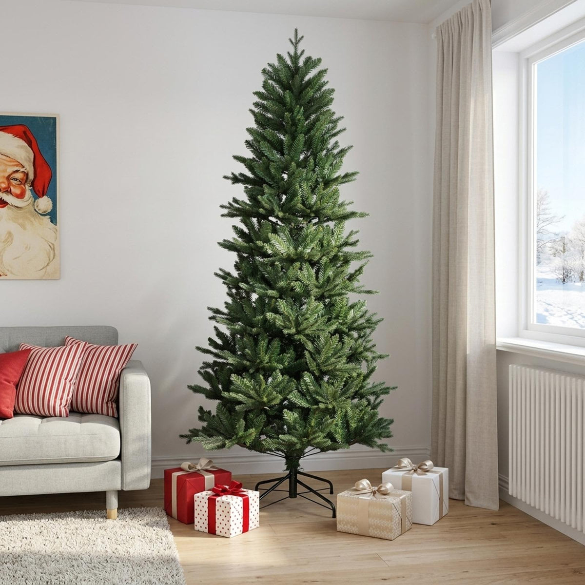 Umjetno božićno drvce s nogom 240 cm PVC i PE Zelena