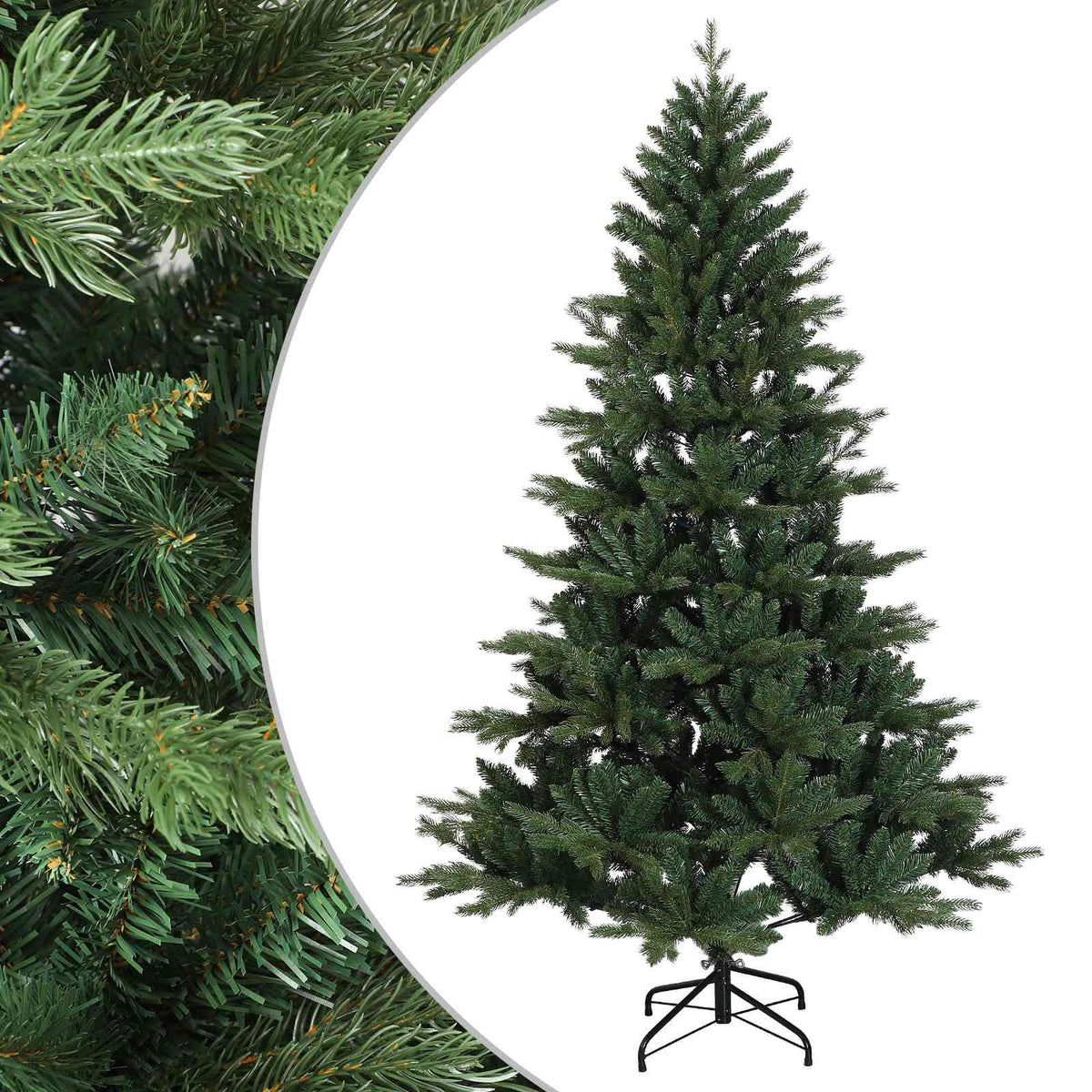 Umjetno božićno drvce s nogom 240 cm PVC i metal Zelena