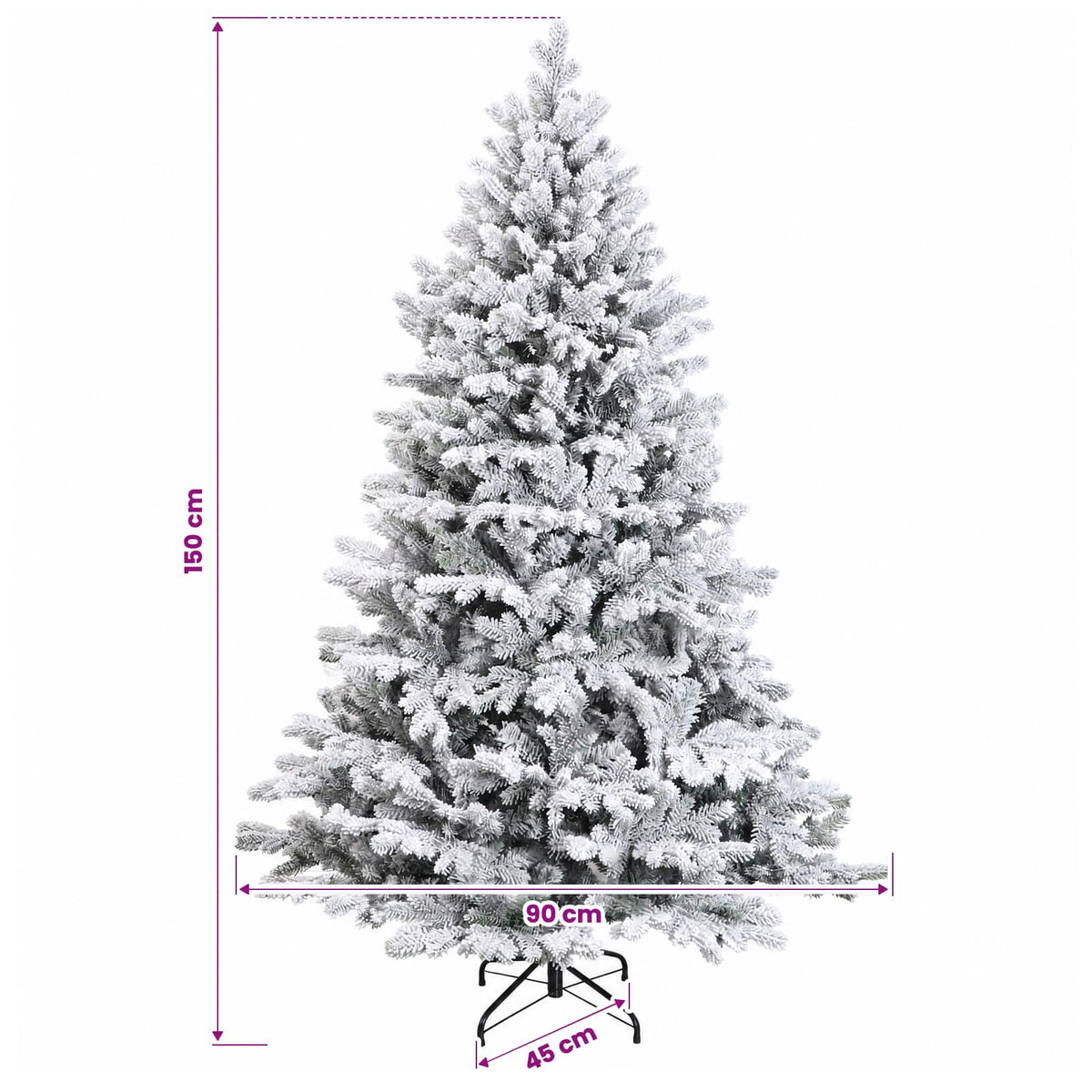 Umjetno božićno drvce s nogom 150 cm PVC i metal