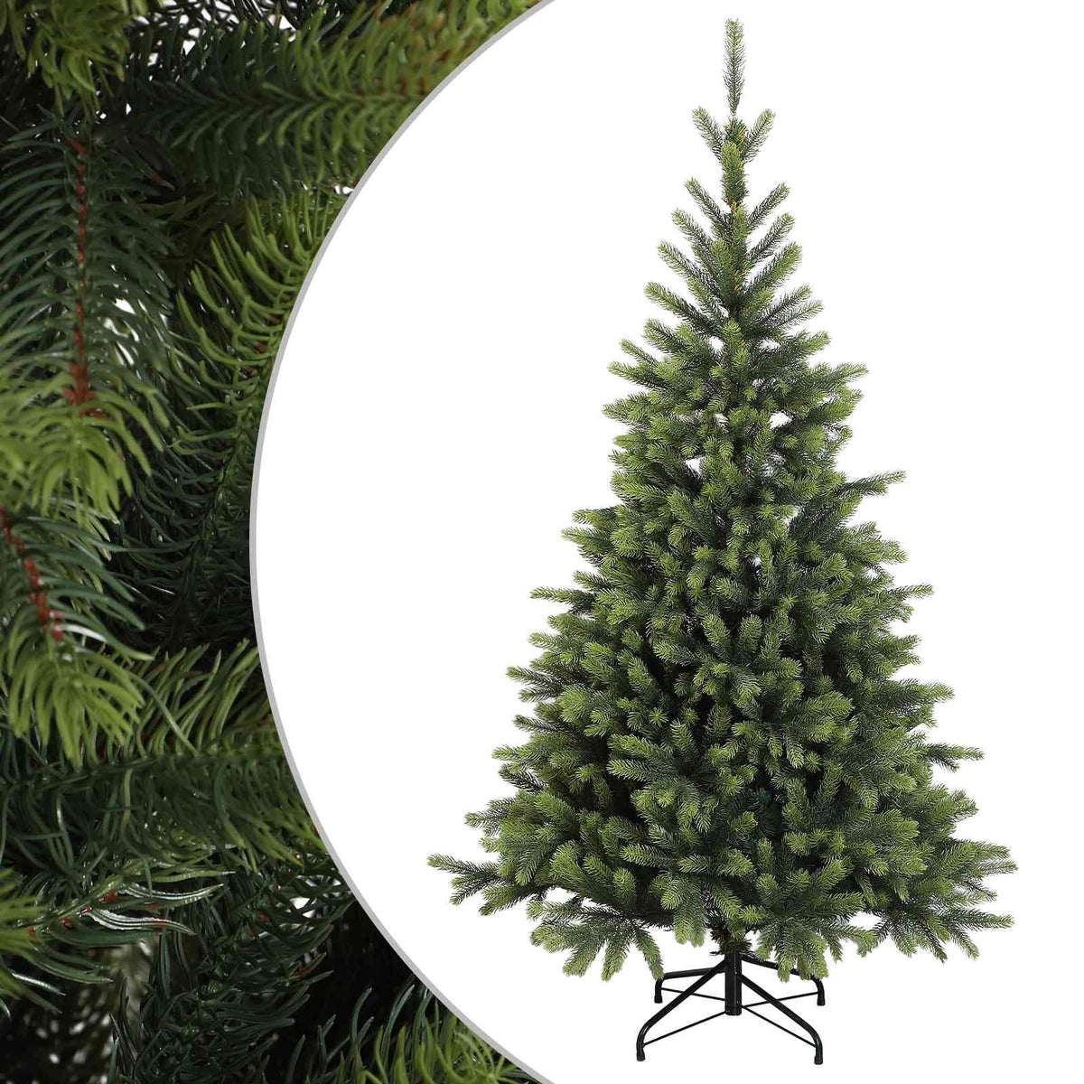 Umjetno božićno drvce s nogom 240 cm PVC i metal Zelena