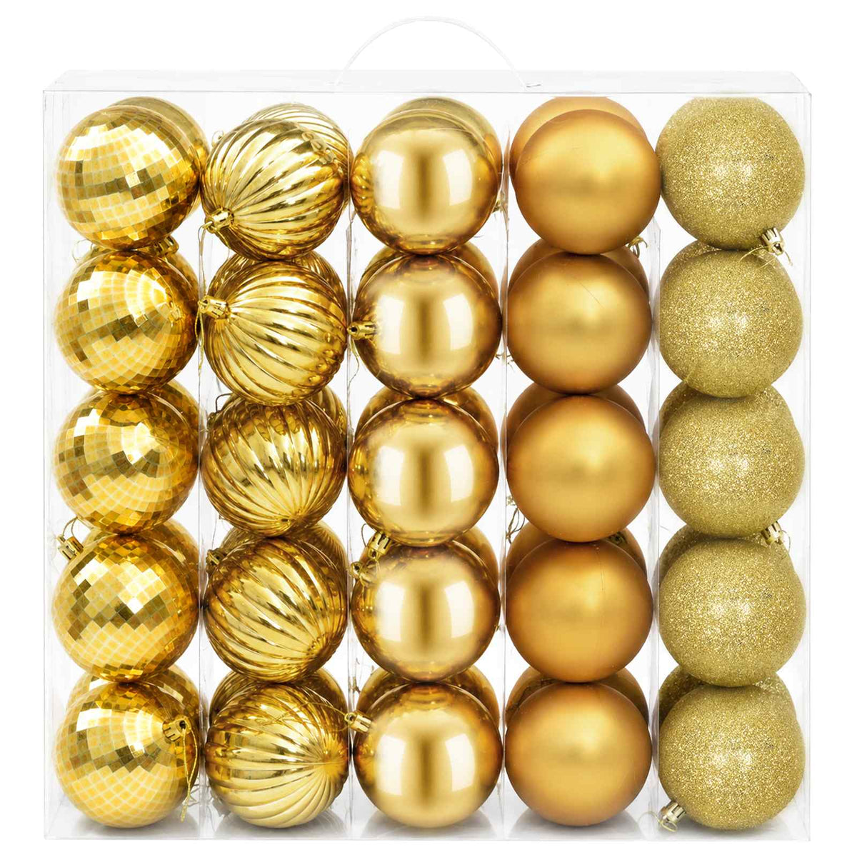 Set božićnih kuglica 50 kom. Zlatno 8 cm Polistiren