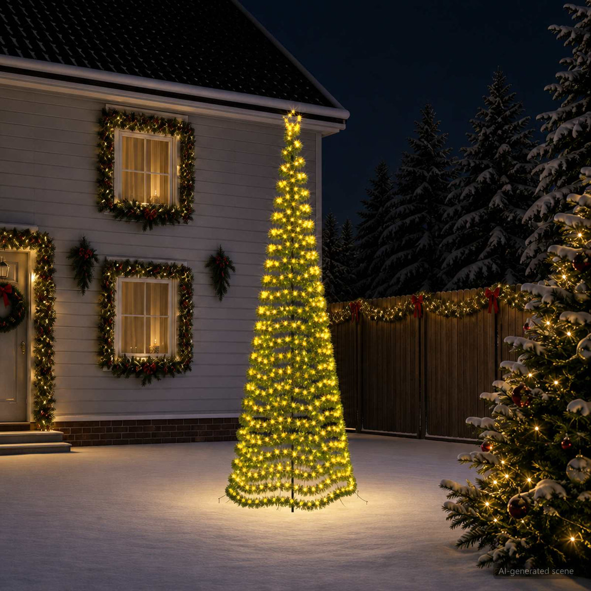 LED božićno drvce od šljokica s klinom EKENAS