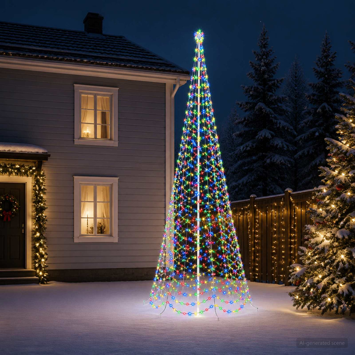 LED spiralno božićno drvce sa šiljkom EKENAS 500 cm