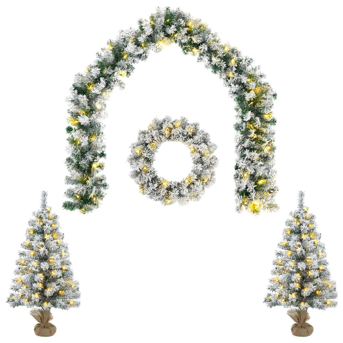 Set mini božićnih drvaca 60 cm 125 LED lampica Topla bijela PVC