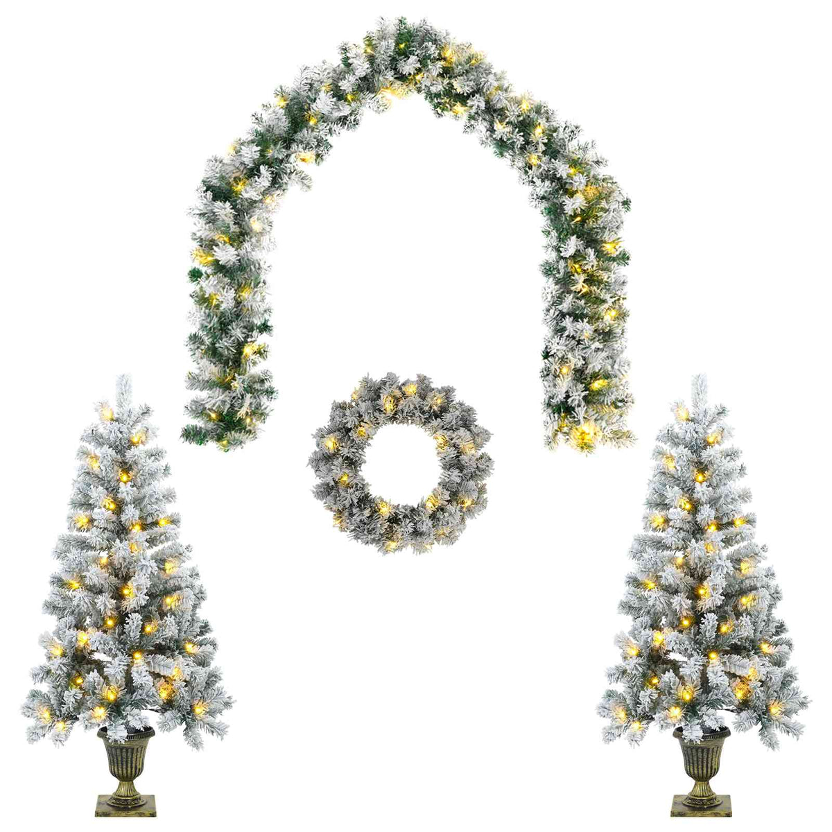 Set mini božićnih drvaca 120 cm 275 LED lampica Topla bijela